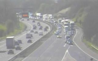 Delays are expected after a crash on the M5 near Stroud.
