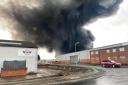 Smoke billowing from the business on Hoo Farm Industrial Estate in Kidderminster.