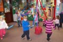 Maypole dancing: Children at Hickory Dickory Dock Nursery.
