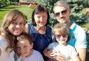 Kirsty and Sergiy Lyevashov, with children Tom and Maddie and Olga Lyevashov (centre), Sergiy's mother.