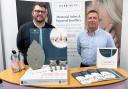 Matthew Brook (left), head of memorialisation at Westerleigh Group, and Jonathan Burton director at EverWith, showing some of the memorial jewellery.