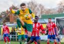 Action from Hitchin Town v Bromsgrove Sporting. Picture: Hitchin Town FC