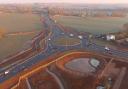 Aerial view of the new roundabout near Upton