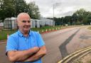 STAND: Charles Sterling of Sterling Power Products says Amazon has no right to cone off vast swathes of Hampton Lovett industrial estate and especially not legitimate parking spaces designed for everyone
