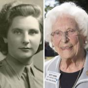 Charlotte Webb during the war (left) and in the present day (right).
