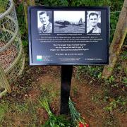 A memorial plaque at the site