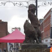 The Dryad and Boar statue on Bromsgrove High Street.