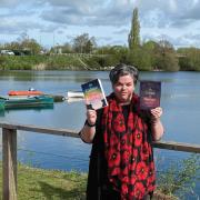 Fiona Partridge with her two books.