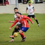 Joe Curtis in action for Bromsgrove Sporting against Kings Langley. Picture: Chris Jepson.