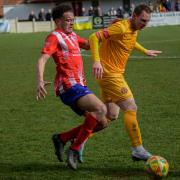 Kartell Dawkins in action for Bromsgrove Sporting against Mickleover. Picture: Chris Jepson