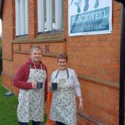 Terry Pauley (Left) and Janet Millward (Right) outside Blackwell Community Hall