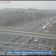 DELAYS: The M42 junction 4A where a broken down vehicle is causing delays