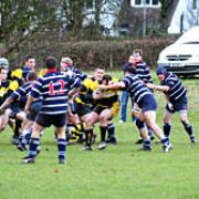 DRIVING FORCE: Droitwich attempt to drive the ball forward as they aim to finish off Stourbridge Lions on Saturday.
