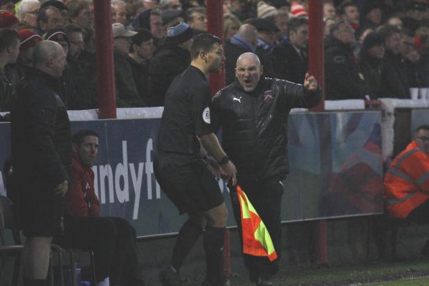 Ian Long berates the officials. Photo by Andrew Roper