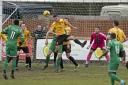 Action from Alvechurch's victory over Biggleswade. Photo: Paul France Photography
