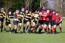 FORWARD PRESSURE: Droitwich peel off and drive forward after winning a ruck.