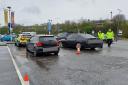 A number of vehicles were stopped at Frankley Services