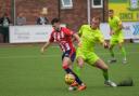 Connor Tee in action for Bromsgrove Sporting against Barwell