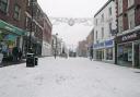 Bromsgrove town centre covered in blanket of snow