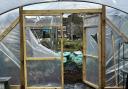 The community polytunnel was slashed