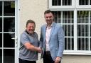 James Godsall, Managing Director of Jukes Insurance Brokers (right) welcoming Mike Clare from SO Insurance Services to the Jukes office.
