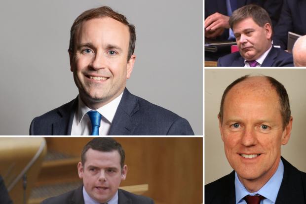 Bromsgrove Advertiser: These are just some of the MPs to issue a vote of no confidence letter against Boris Johnson. Pictured, Aaron Bell (top left),-Andrew Bridgen (top right), Douglas Ross (bottom left) and Nick Gibb (bottom right). Photos via PA/Parliament.
