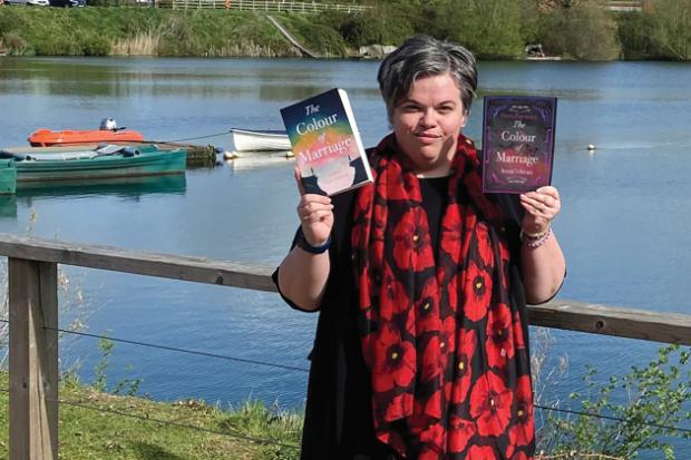 Fiona Partridge with her two books.
