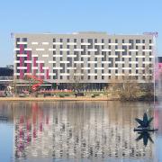VIEW: The hotel from across the lake