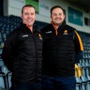 Worcester Warriors owners Jason Whittingham (left) and Colin Goldring (right) - Ryan Hiscott/JMP - 08/10/2019 - SPORT - Sixways Stadium - Worcester, England - Worcester Warriors Media Day.