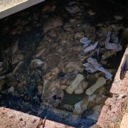 Wet wipes and sanitary products found in a sewer in Kidderminster