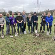 A host of volunteers donned their wellies for a tree-planting event.