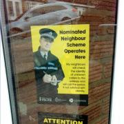 A nominated neighbour scheme window sticker.