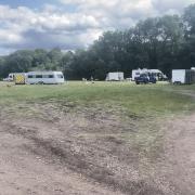 ILLEGAL: An illegal encampment has been set up at a field on the site of Droitwich Leisure Centre.