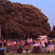 Guests enjoy a showing at the outdoor cinema in Abbey Park, Pershore, last year.