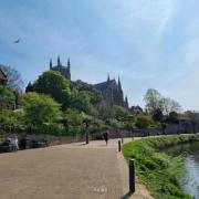 WEATHER: Worcester Cathedral in the sun
