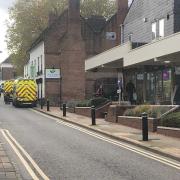 RESPONSE: Ambulances in St Andrew's Street in Droitwich on Monday