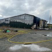 A fire broke out at the warehouse along the B4090 near Hanbury, Droitwich.