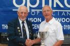 Bowled over: Adie Burbidge with his trophy from the Diamond Jubilee Weston-super-Mare Ladies’ Open Bowls Tournament.