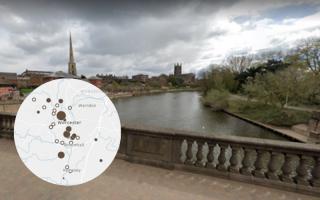 New map shows raw sewage is being emptied into rivers across Worcestershire.