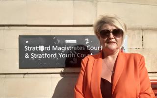 Louise Brookes, 51, outside Stratford Magistrates' Court in London, after Zakir Hussain, 28, was given a 14 week jail sentence that was suspended for a year after targeting her in offensive Twitter messages in April 2020.