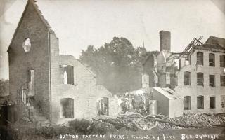 Bromsgrove Button Factory after the fire in 1915