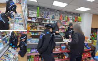 Police and trading standards raiding a store