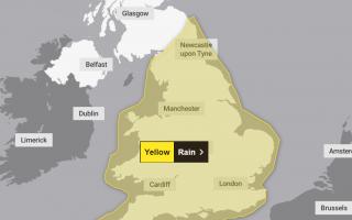 A yellow weather warning is in place